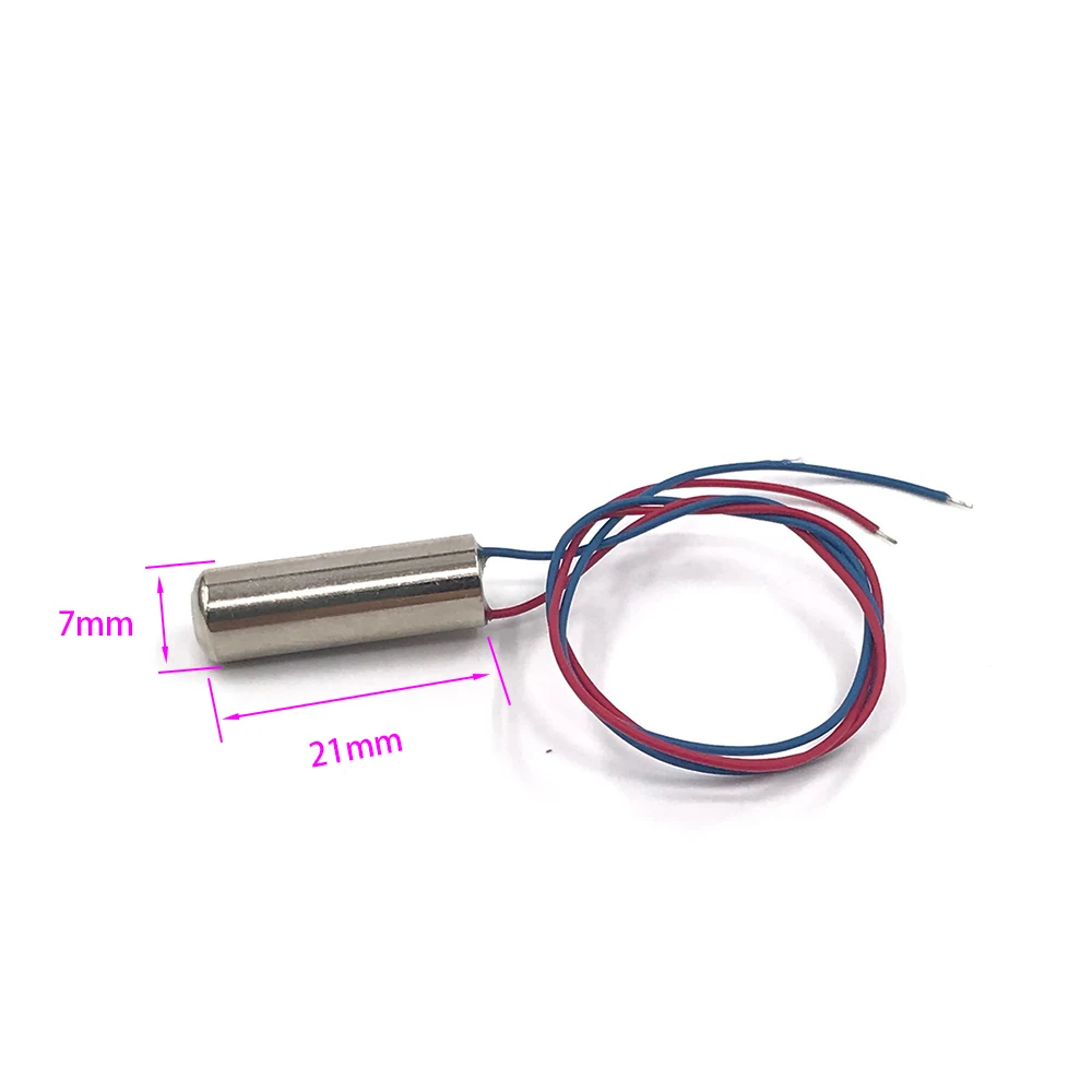 Micro 7mm*21mm Coreless Internal Vibrating Vibration Motor DC 3V 3.7V 6V for Toothbrush/ Toy Model/ Massager/Beauty Instrument