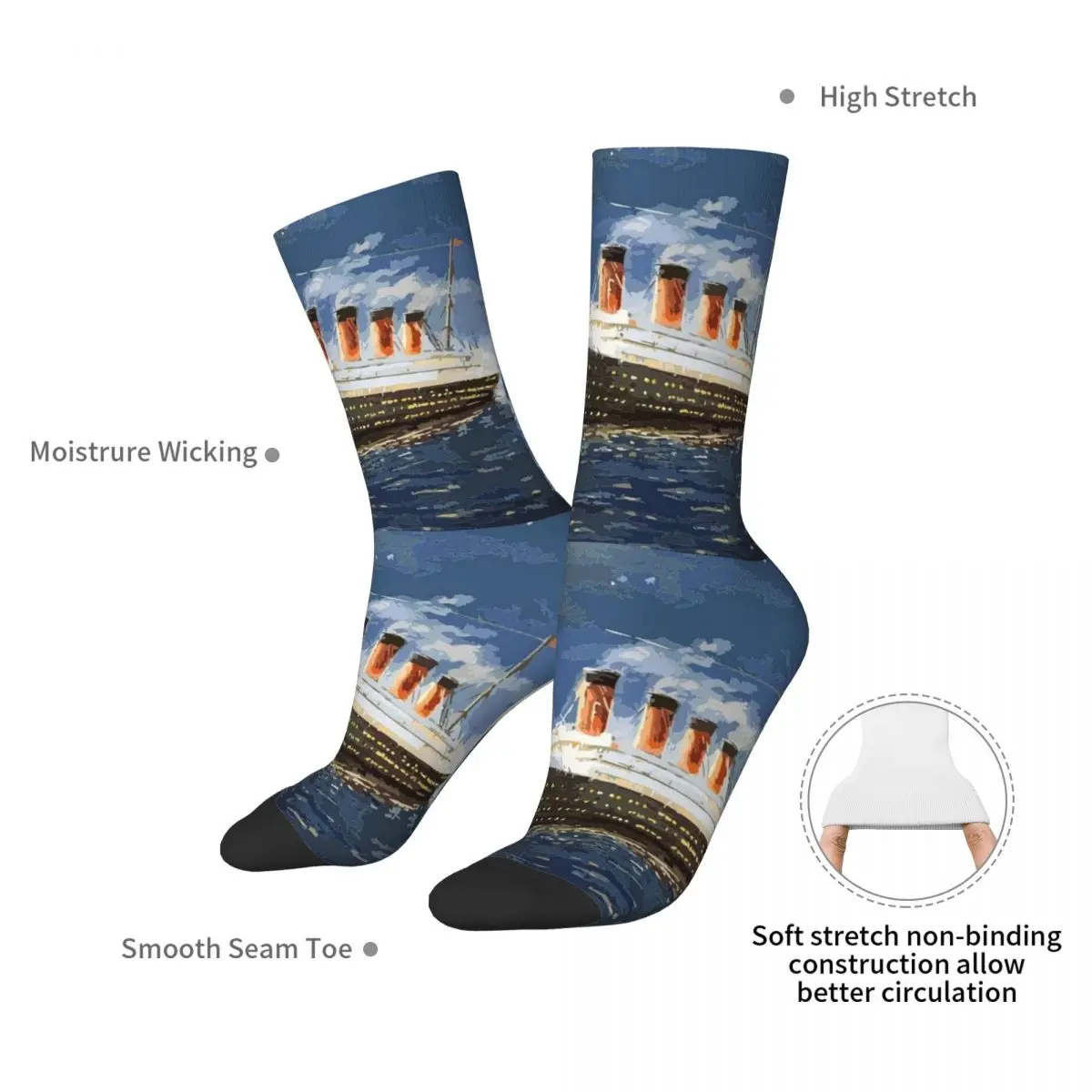 The Most Popular Ship Of All Times, Titanic. Socks Harajuku High Quality Stockings All Season Long Socks Accessories for Unisex