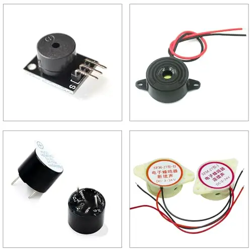 Buzzer Alarm PCB Mount Assortment Kit, Active Buzzer 3V/5V/9V/12V SFM-27 SFM-20B KY-006 KY-012 DC 3-24V Electronic Buzzer