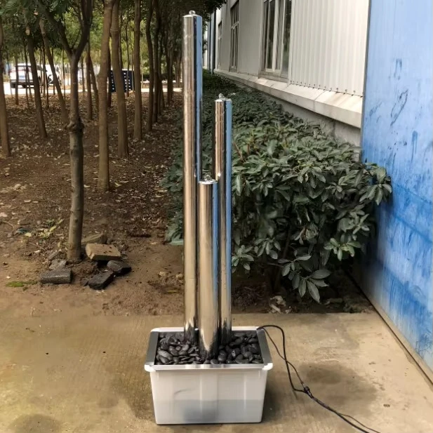 Popular garden stainless steel column fountain outdoor indoor and outdoor fountain