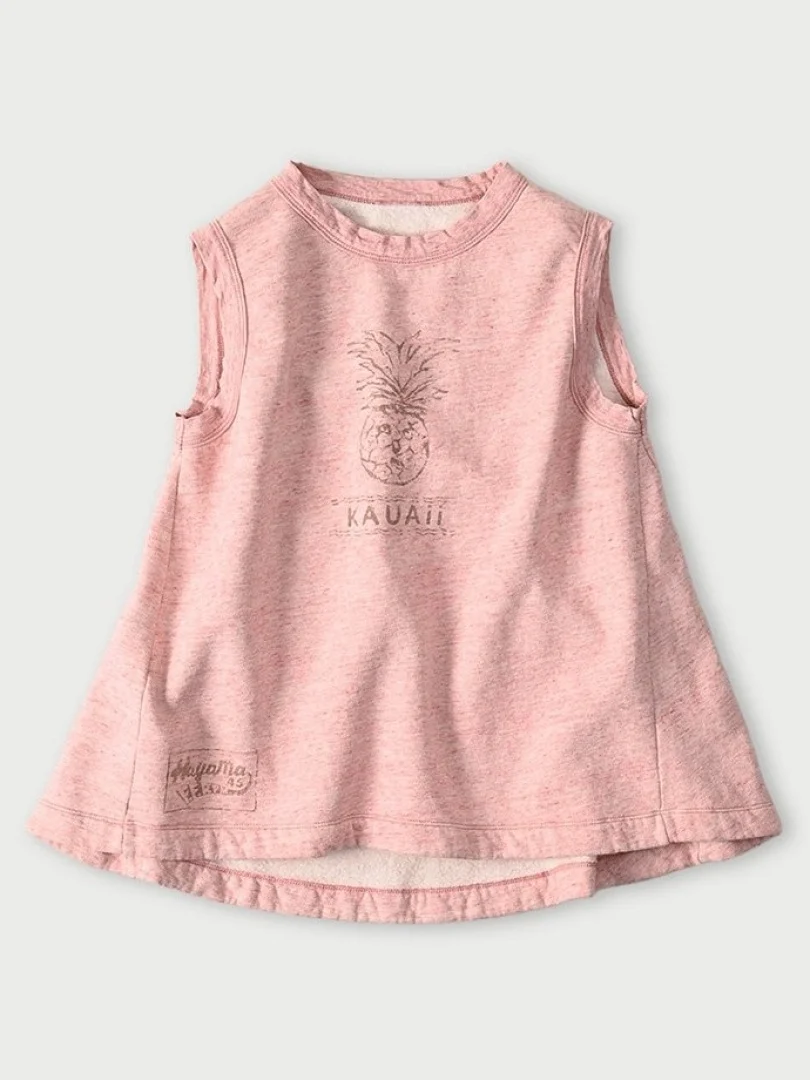 Cotton Breathable Vintage Pineapple Print Vest Sleeveless A-Line Shoulder Tank Top Women's Summer Fashion Casual T-Shirt