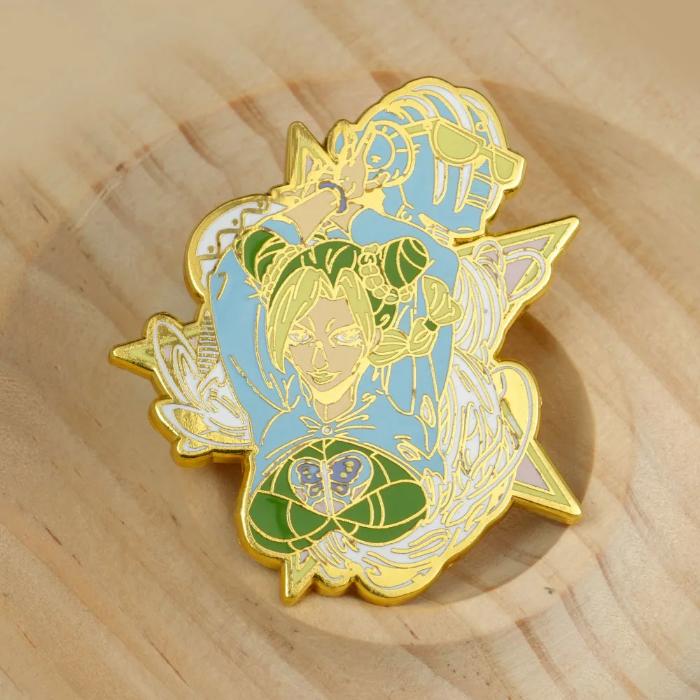 

Аниме «Невероятные приключения ДжоДжо», Джолин Куджо, костюм для косплея, значок, булавка, аксессуары, подвеска на рюкзак, металлическая брошь-опора