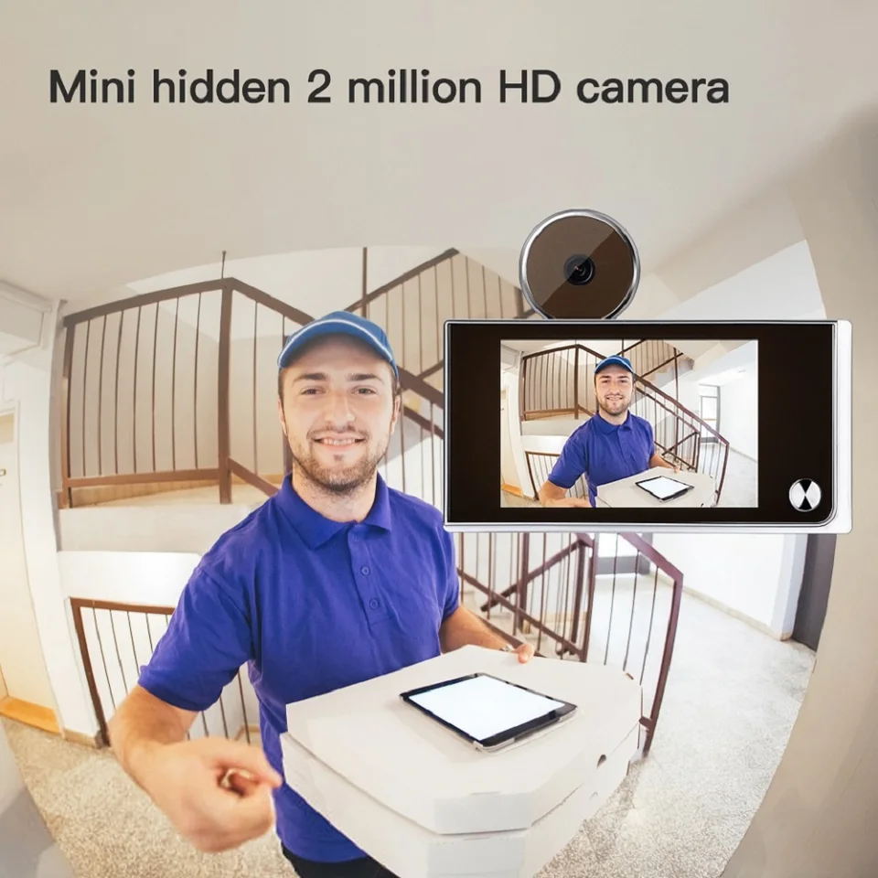Cámara De Mirilla Inalámbrica Con Pantalla LCD 4.3″ HD – Visor Digital Gran Angular 120° Y Detección Movimiento (WiFi, Batería 5000mAh)
