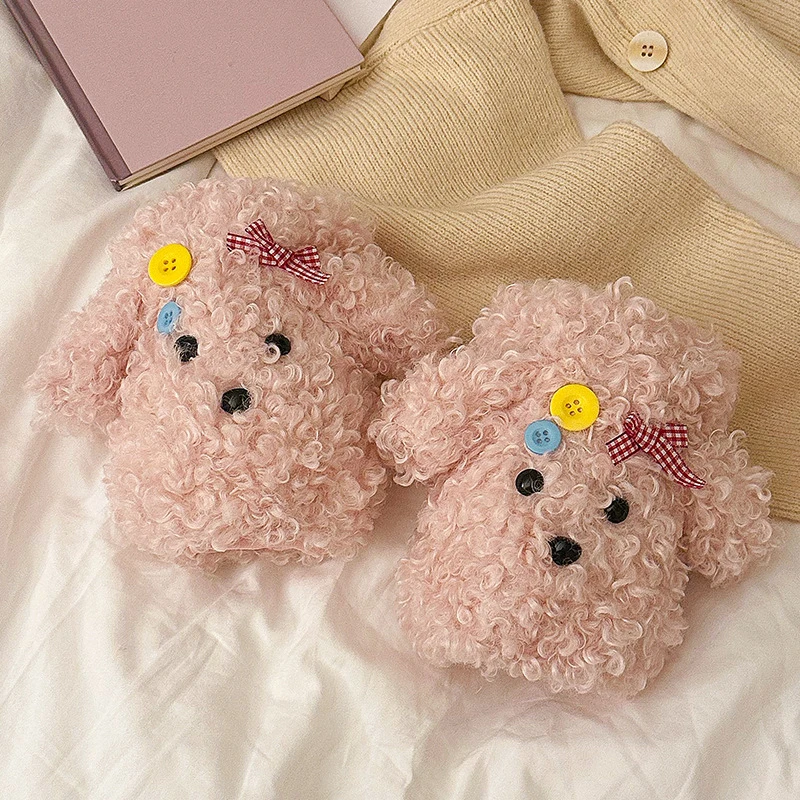 

Kids Plush Arm Sleeves Winter Dirt Proof Sleeve Covers Cartoon Pattern for Girls Children