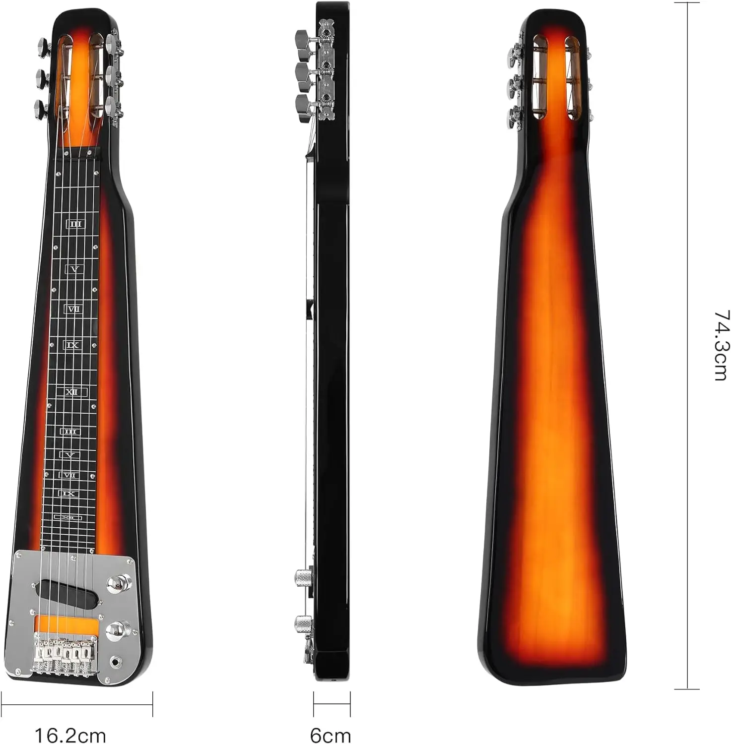 Lap Steel Guitar, Electric Slide Guitars ,  String Slotted Headstock Steel Guiter with Gigbag &Slide Bar