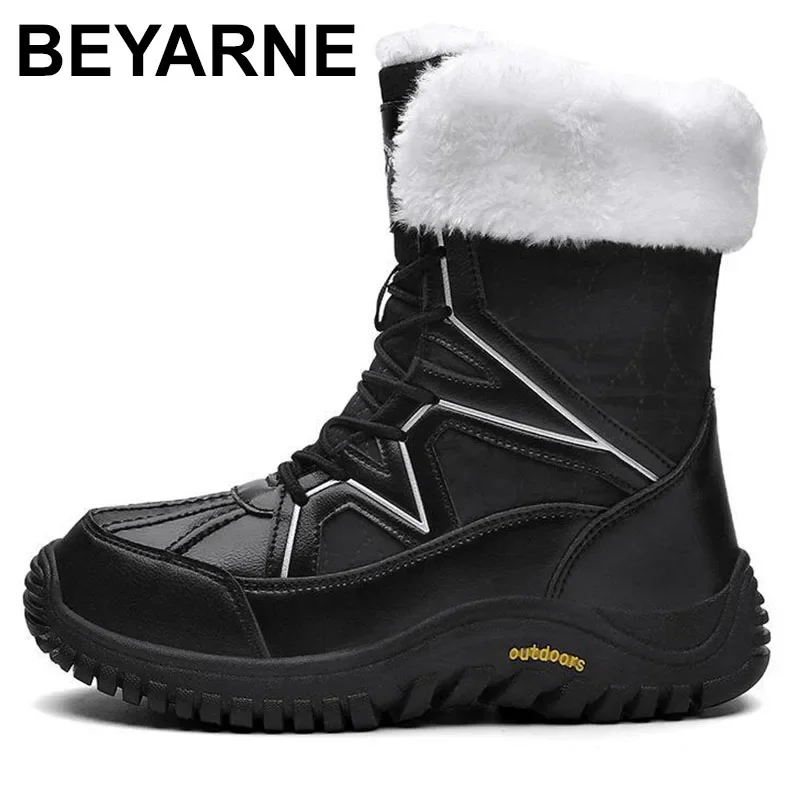 Woman Snow Boots Women Winter Shoes Waterproof Girl's Mid-Calf Boots Shoes Warm Plush Boots Womens Plush Size 42