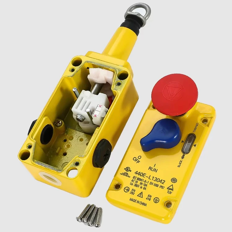 440E-L13042 نموذج سلامة مفتاح سحب إيقاف الطوارئ IP66 6A ماكس. التيار لتطبيقات مختلفة