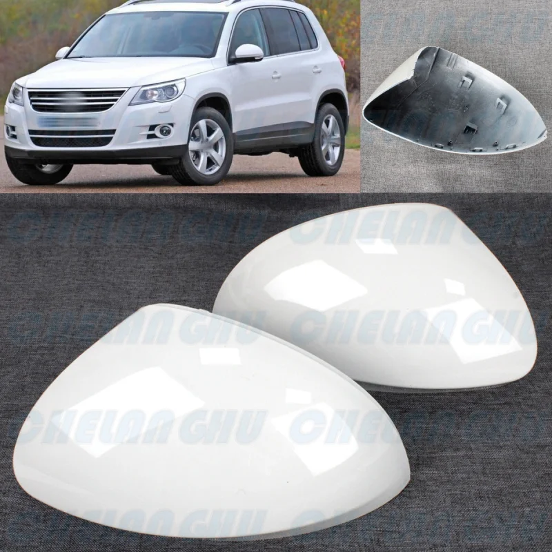 

1 Pair white painted Rear Mirror Housing Cover Cap for VW TIGUAN 2008 2009 2010 2011 2012 car accessories