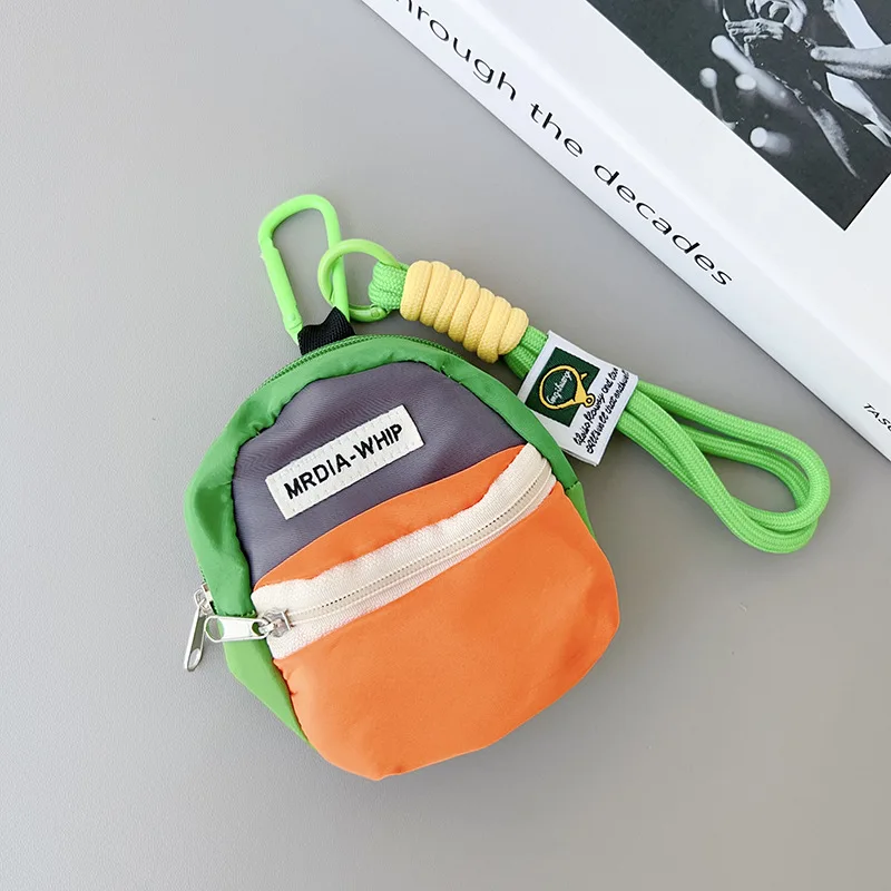 Korean Style Strawberry Print Mini Bag Keychain Portable Small Wallet Cute Backpack Charm For Women Key Organizer