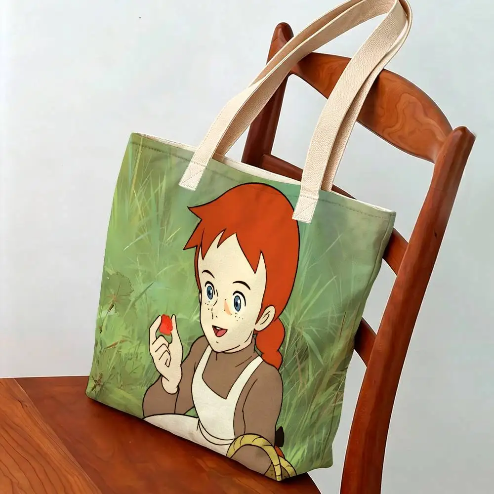 Anne von Green Gables Tragetasche, Studentenhandtasche, Damen-Einkaufstasche, Einkaufs- und Aufbewahrungstasche, Geschenkhandtasche für Mädchen – Detail 11
