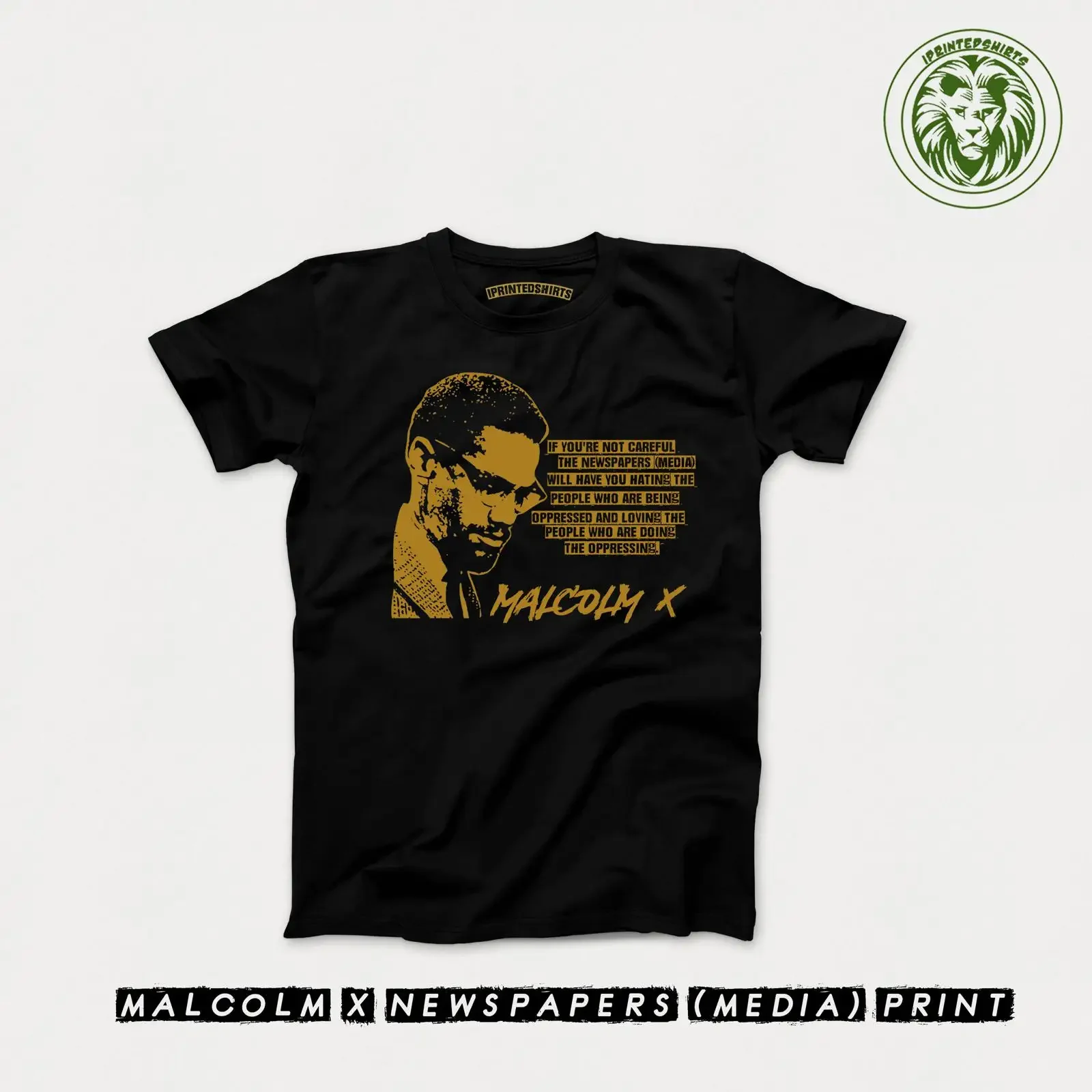 Malcolm X Newspapers Media Print vintage Washed designer clothes Stylish Versatile graphic Top For Everyday Wear streetwear