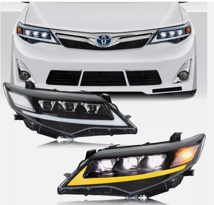 

MX LED Headlights Sequential DRL Front Lamps Modified 3Lens Headlamp for Camry 2012 2013 2014 US Version