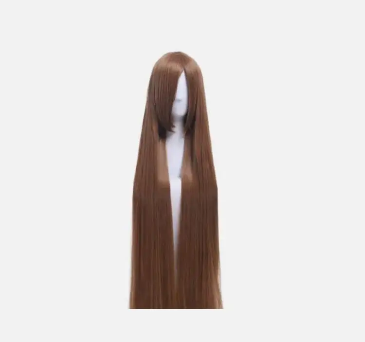 150cm Extra Long Straight Light Brown Smooth Cosplay Halloween Wig+Wig Cap