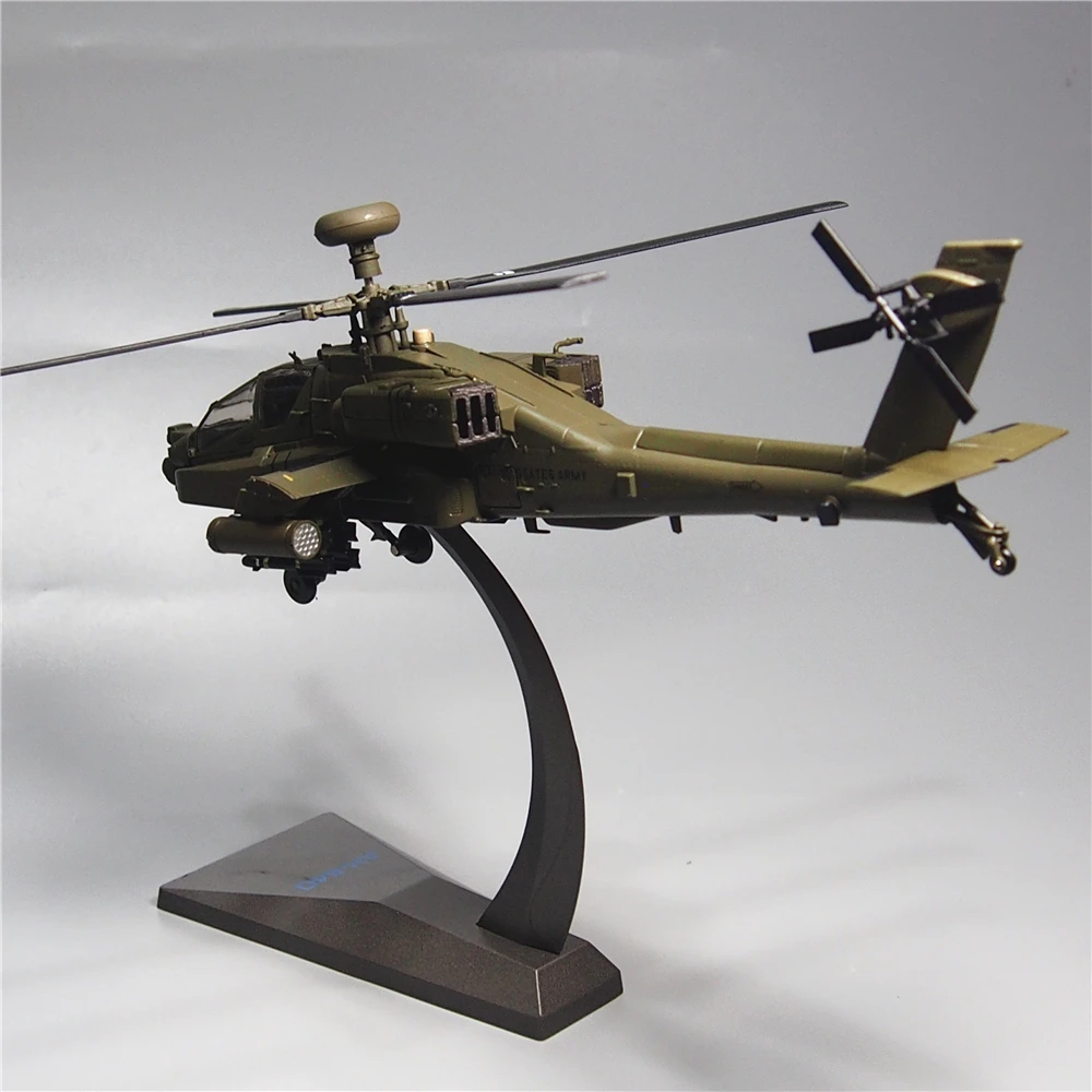 Escala 1:72, modelo de helicóptero armado US AH64 Apache, aleación fundida, juguetes clásicos nostálgicos, regalos de recuerdo, exhibición estática