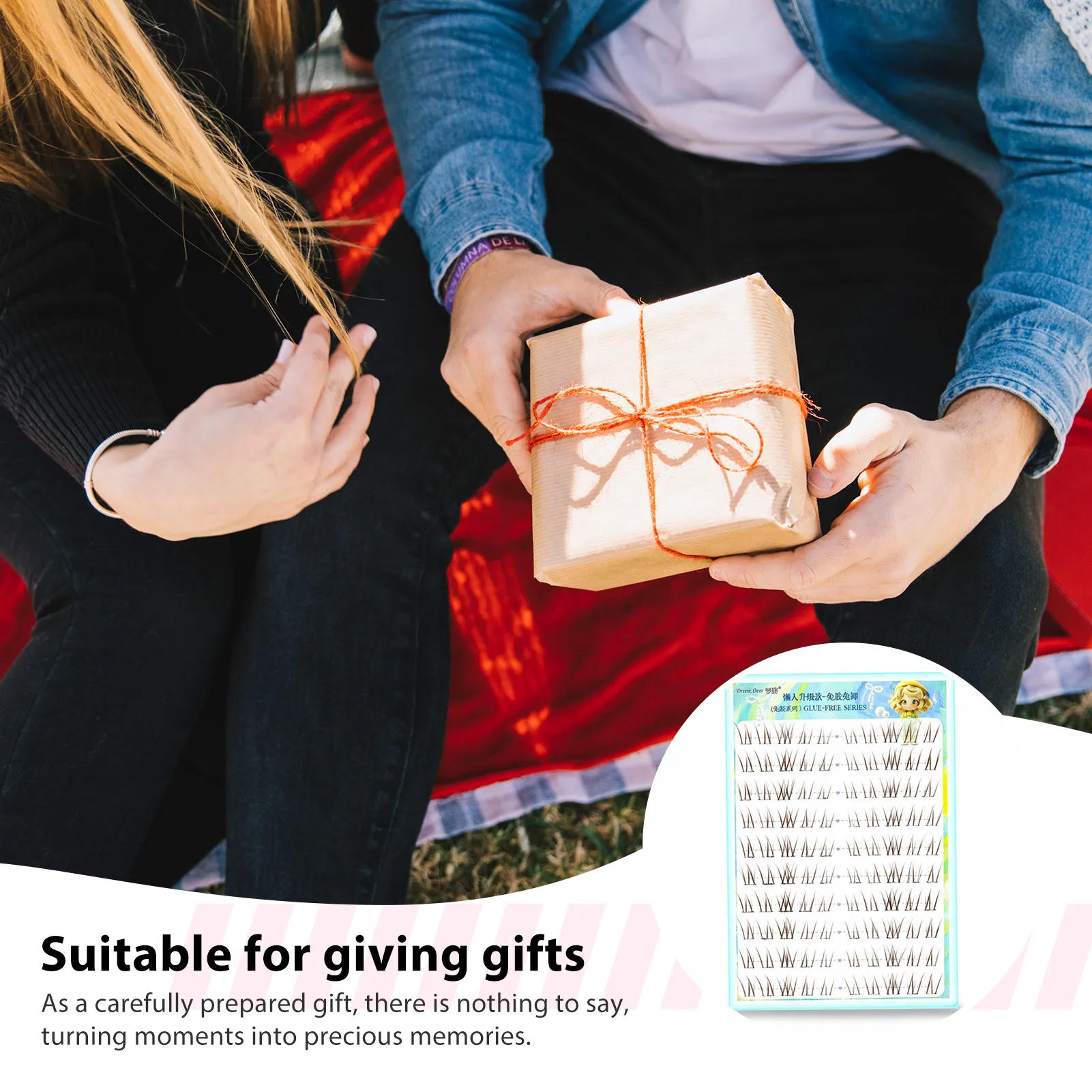 رموش صناعية لاصقة بنية اللون تمديد 9-11 ملم رموش من الألياف الاصطناعية المختلطة للارتداء اليومي والرموش المزيفة للمكياج #4