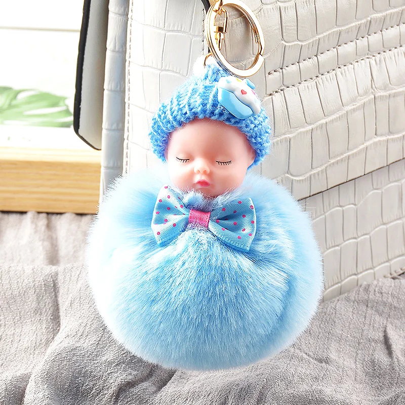 Andcool Kawaii Keychain For Girls Bags Cute Keychain For Phone Motorcycle Accesories Woman Bag Keyring Doll Plush Keychains