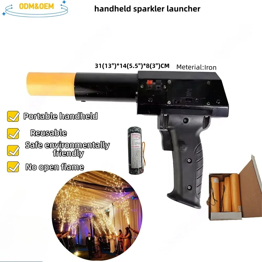 

Battery Powered Flameless Cold Spark Shooter Safe Handheld Stage Atmosphere Device for Wedding Party Decoration