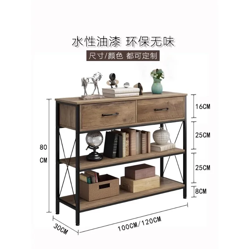 American solid wood entrance table against the wall, dining side cabinet, entrance counter case, living room, locker, chest, sof