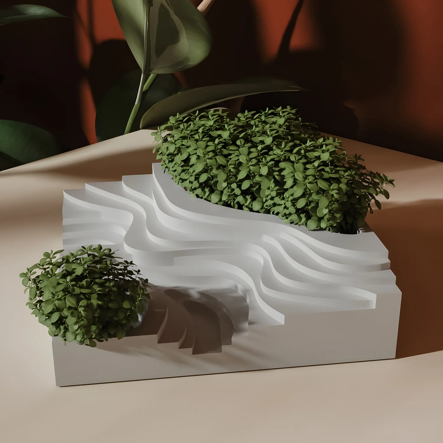 3D Terraced Epoxy Mold – DIY Silicone Mould for Succulent Pots, Miniature Gardens, Cement & Resin Casting, Tabletop Decor