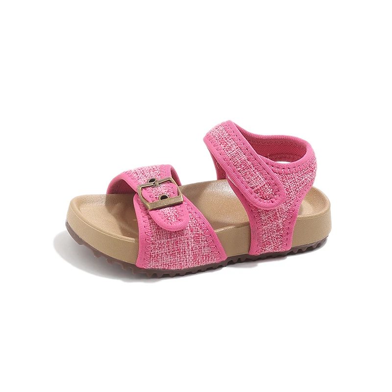 2026 Children Casual Beach Shoes for Girls Boys Summer Pink New Fashion Style Soft Sole Anti-slippery Versatile Roman Sandals