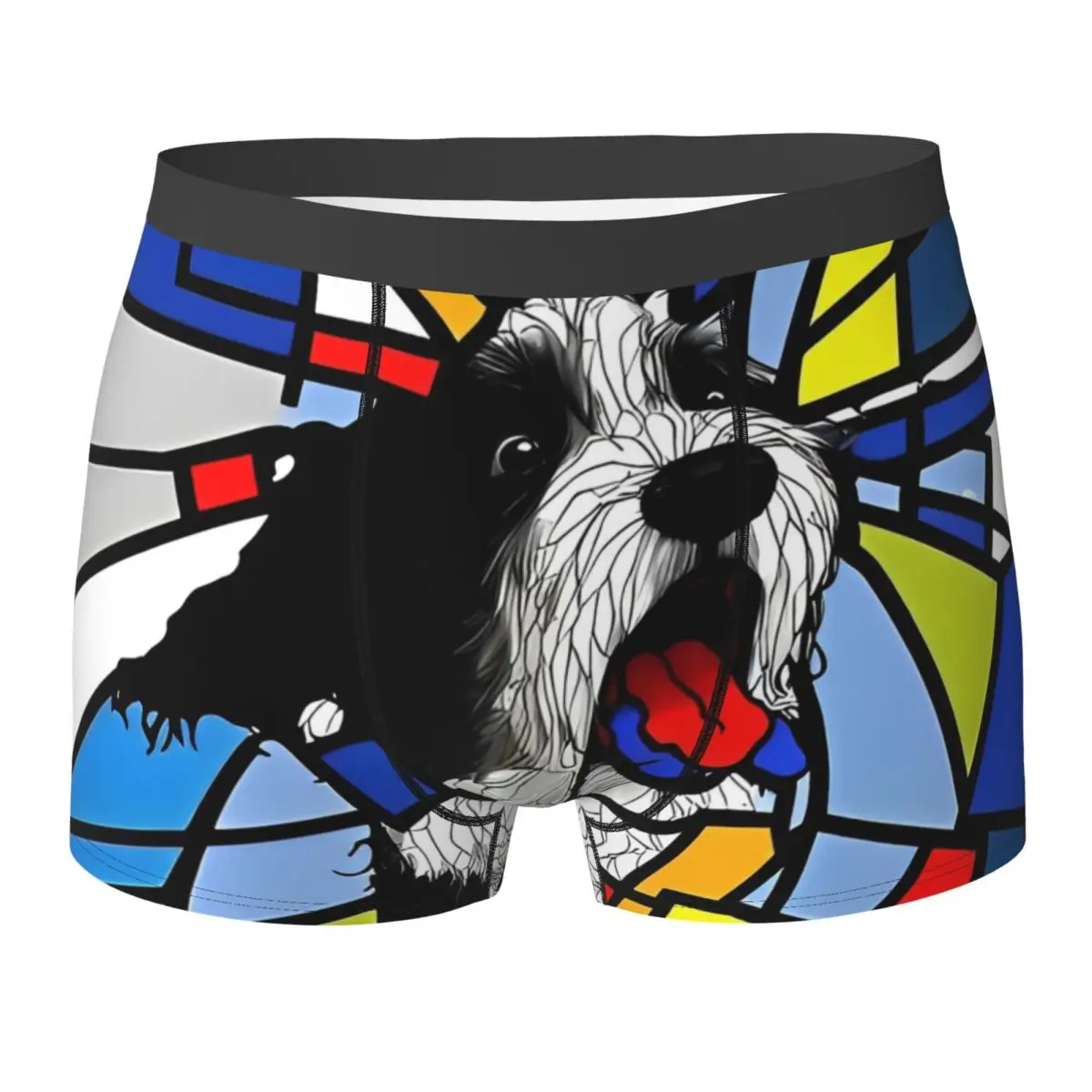 

Dog Piet Mondrian Scream Underwear Man Underpants Print Breathable Trunk High Quality Shorts Briefs Large Size