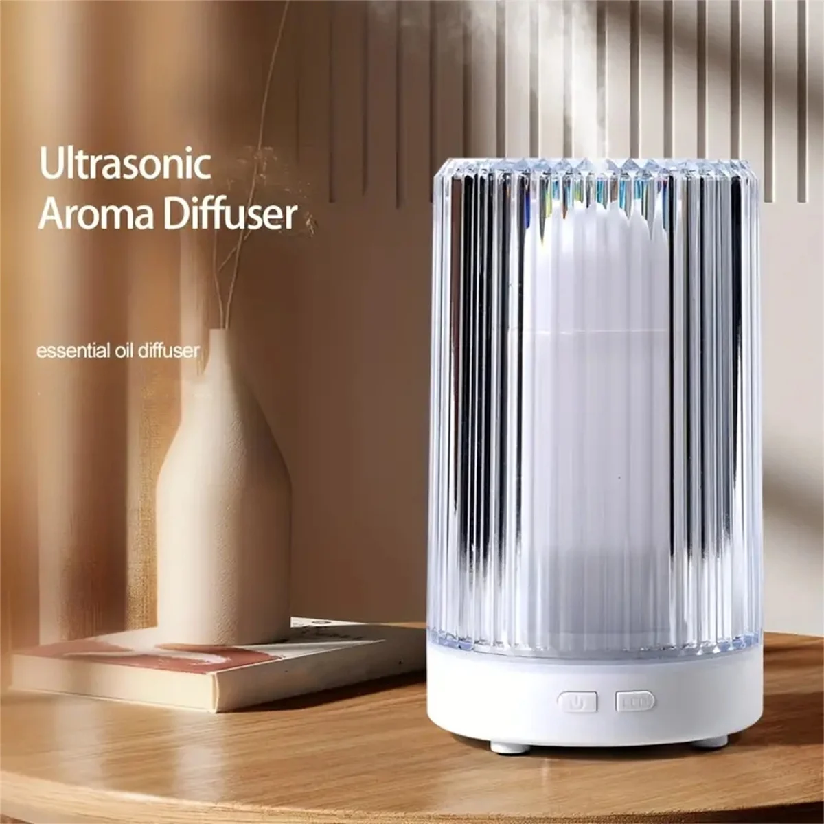 1pc Air Humidifier, 200ML Ultrasonic Crystal Aromatherapy Machine Office Desktop Humidifier Air Purifier Essential Oil Diffuser