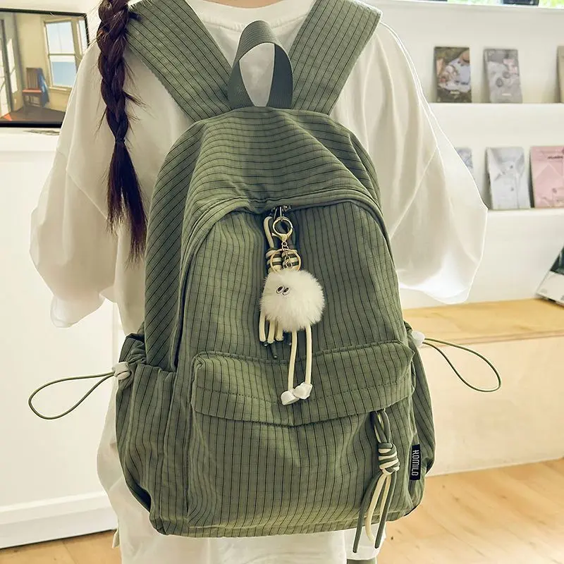 

Plaid Casual Backpack All-season Large Capacity Simple Rucksack for Teen Girls College High School Students Daily Use