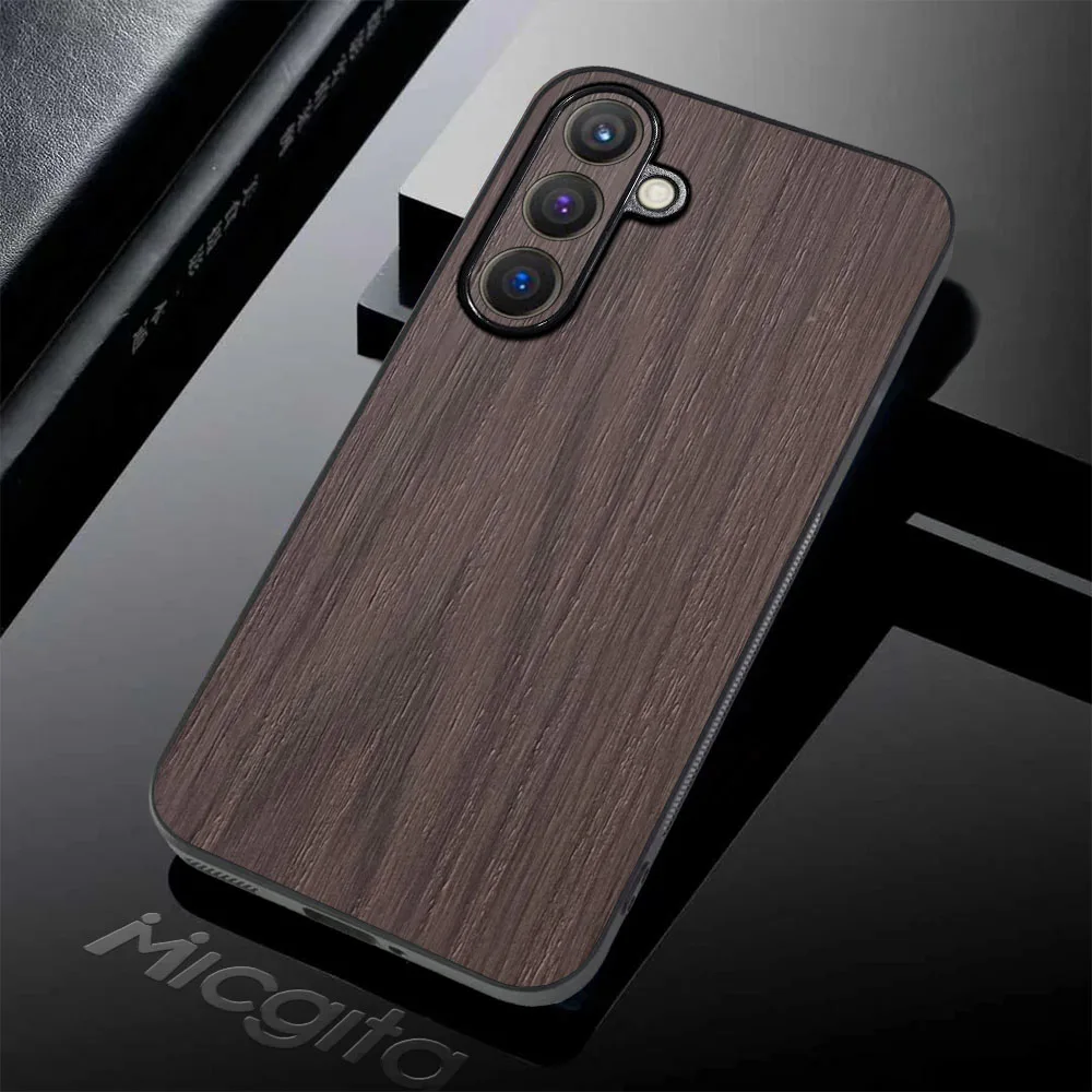 Wood Grain Case For Samsung Galaxy F34 Unique Natural luxury Leather Cover For Samsung F34 Case