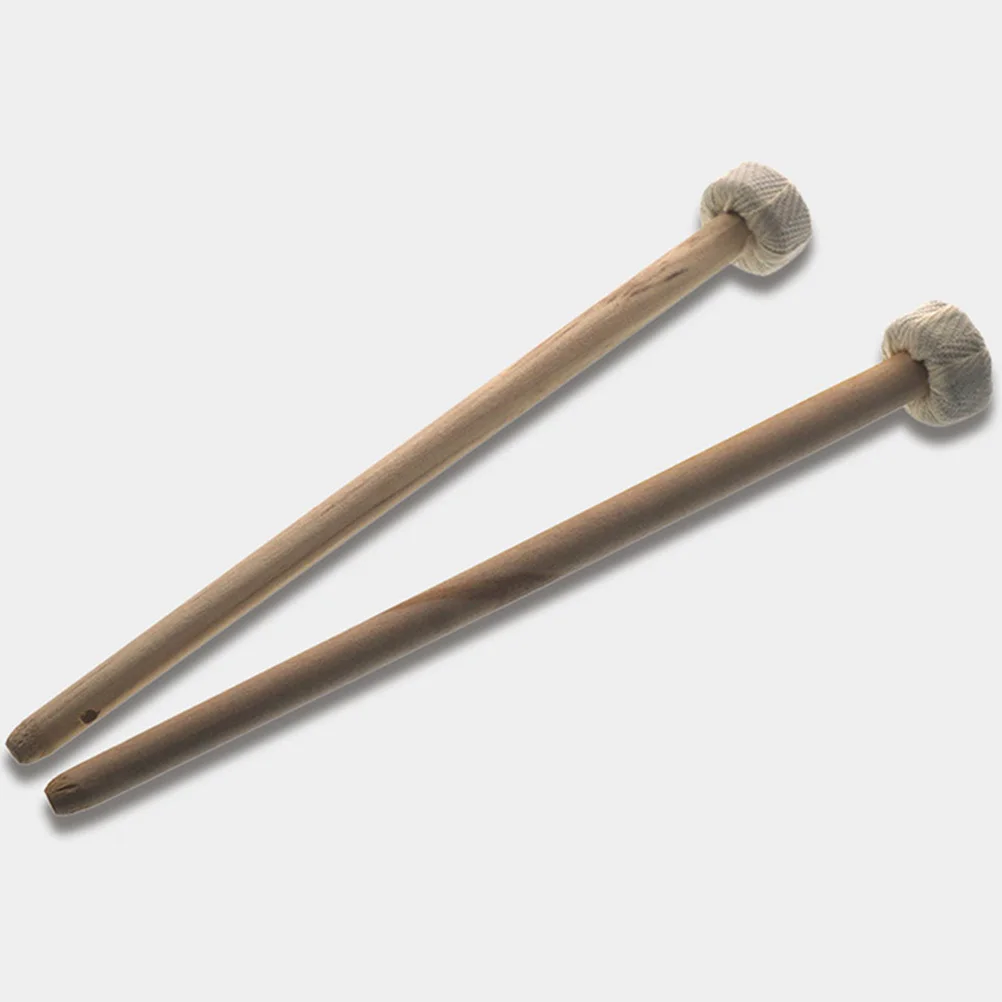 

4Pcs Light Weight Drumsticks Wooden Handle Soft Cotton Heads Smooth Finish Percussion Mallets for Practice Performance Use