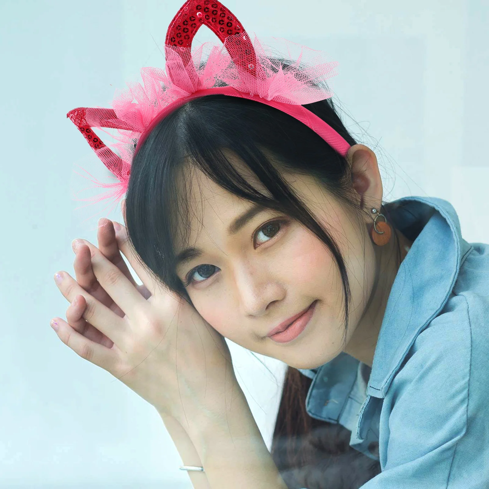 

4 Pcs Hair Accessories Cat Ears Headband Bands Headbands Party Sequins Are Pvc