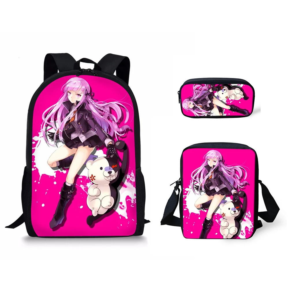 

Trendy Youthful Danganronpa Pattern 3D Print 3pcs/Set Student Travel bags Laptop Daypack Backpack Shoulder Bag Pencil Case