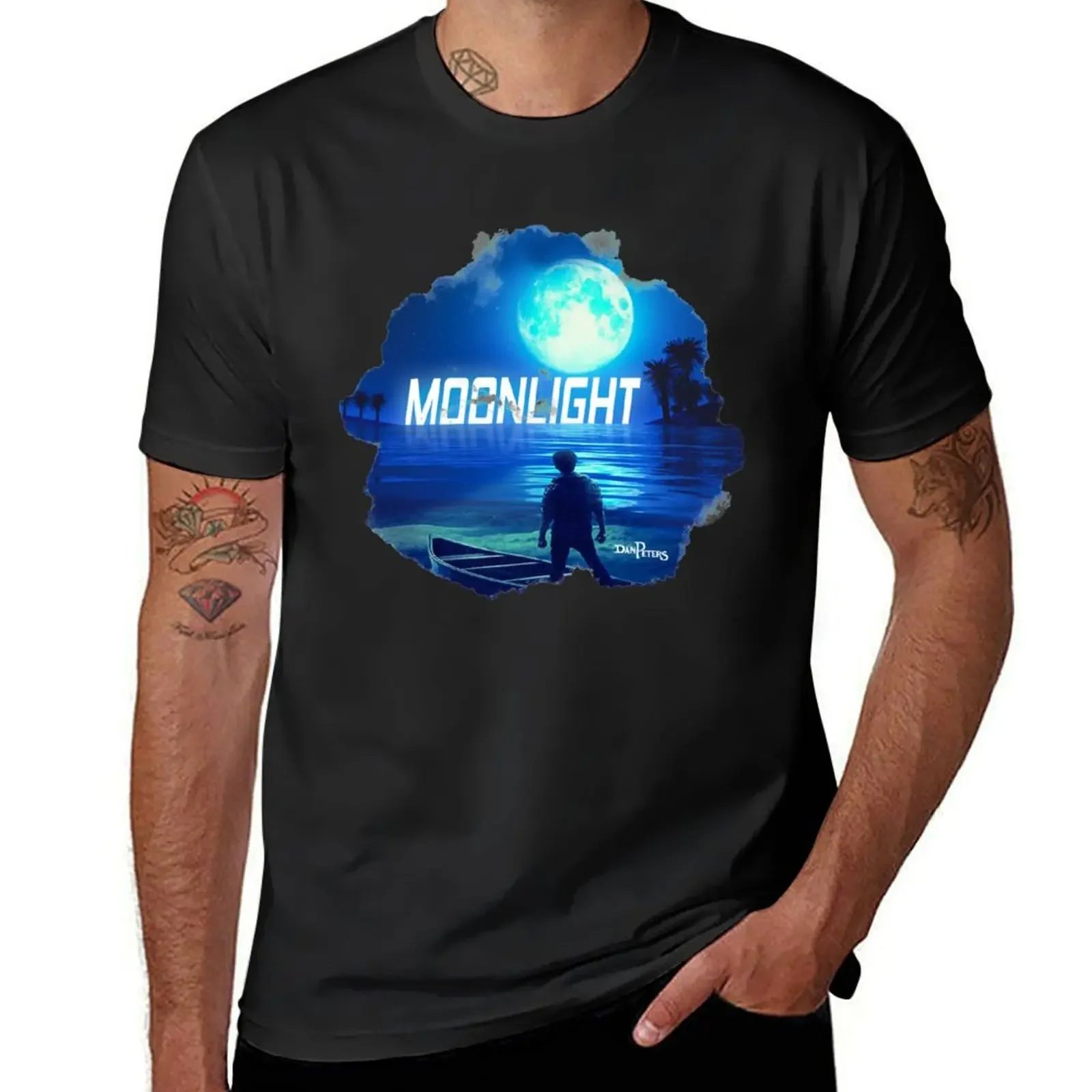 Moonlight' Art Work T-Shirt basketball graphic tees street wear korean fashion affliction shirts men tshirt