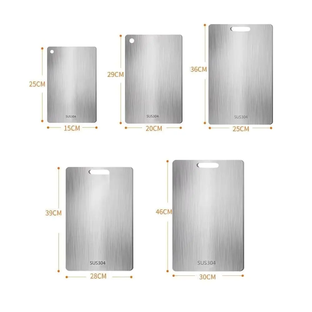 Tabla de cortar gruesa de acero inoxidable 316 de nuevo tamaño, tabla de masa para amasar a prueba de moho antibacteriana, cocina, frutas y verduras