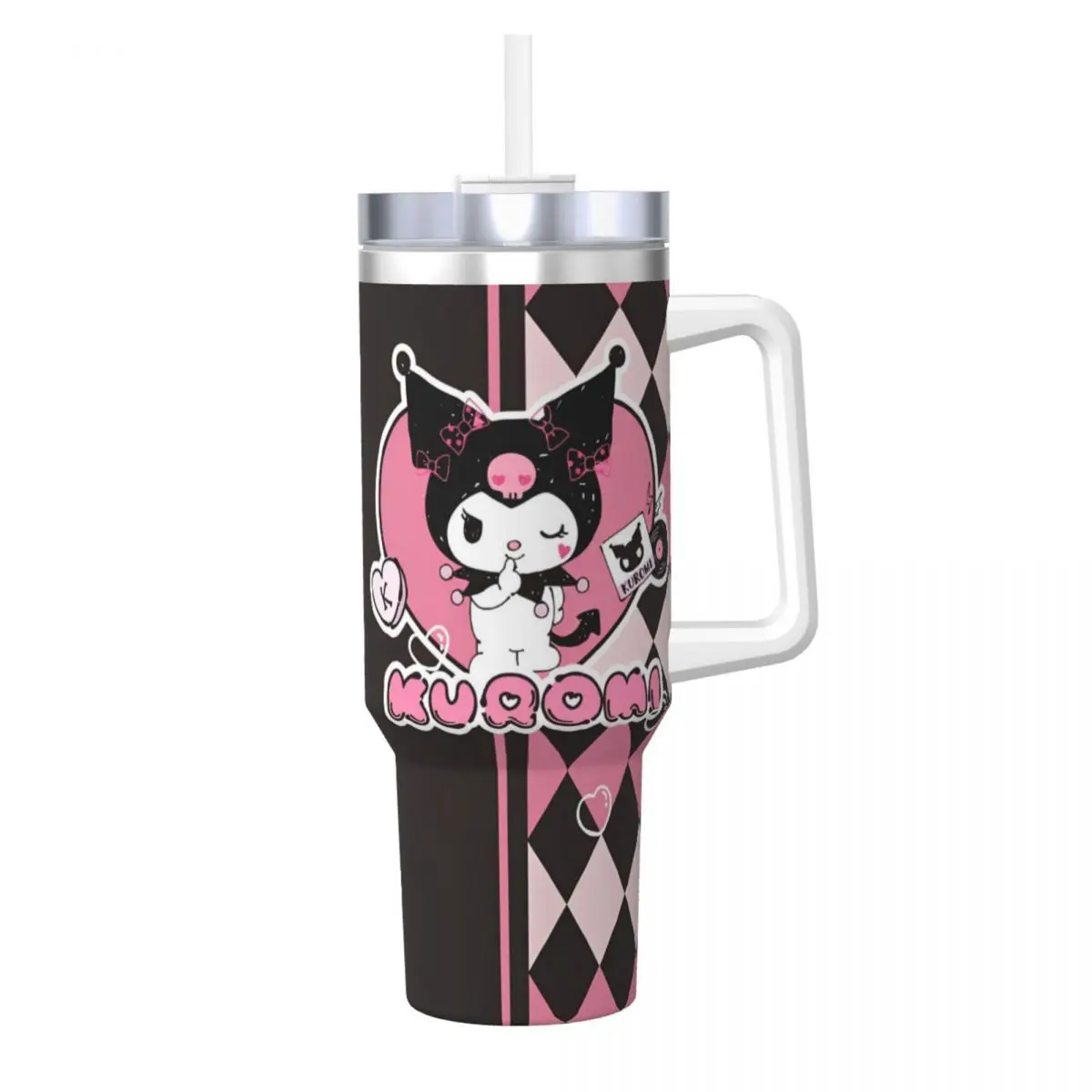 Sanrio Kuromi Kawaii Stainless Steel Tumbler Camping Car Mugs 40oz Thermal Cups Heat Preservation Cold Drink Milk Water Bottle