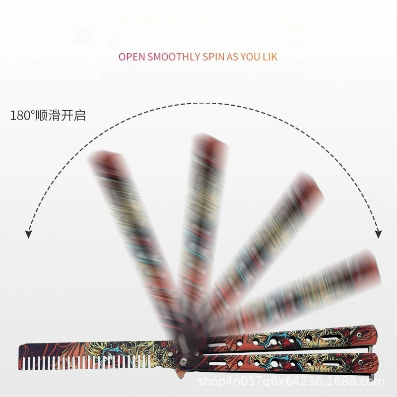New Portable Pocket Butterfly Training Comb Knife Blunt Edge Foldable Outdoor Hand Movement Training Tool Men's Christmas Gift