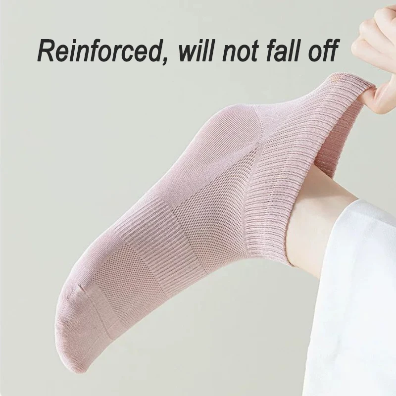 5 Paar Damensocken Frühling Sommer Neue Gekämmte Baumwolle Einfarbig Modisch Komfortabel Hochwertige Damensocken – Detail 4