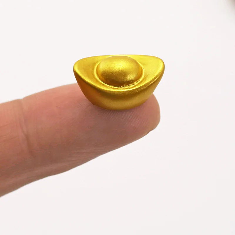 

10pcs Mini Golden Ingot Silver Yuanbao Model Simulation Dollhouse Miniature Accessories Wealth Decor DIY Micro Scene Food Play