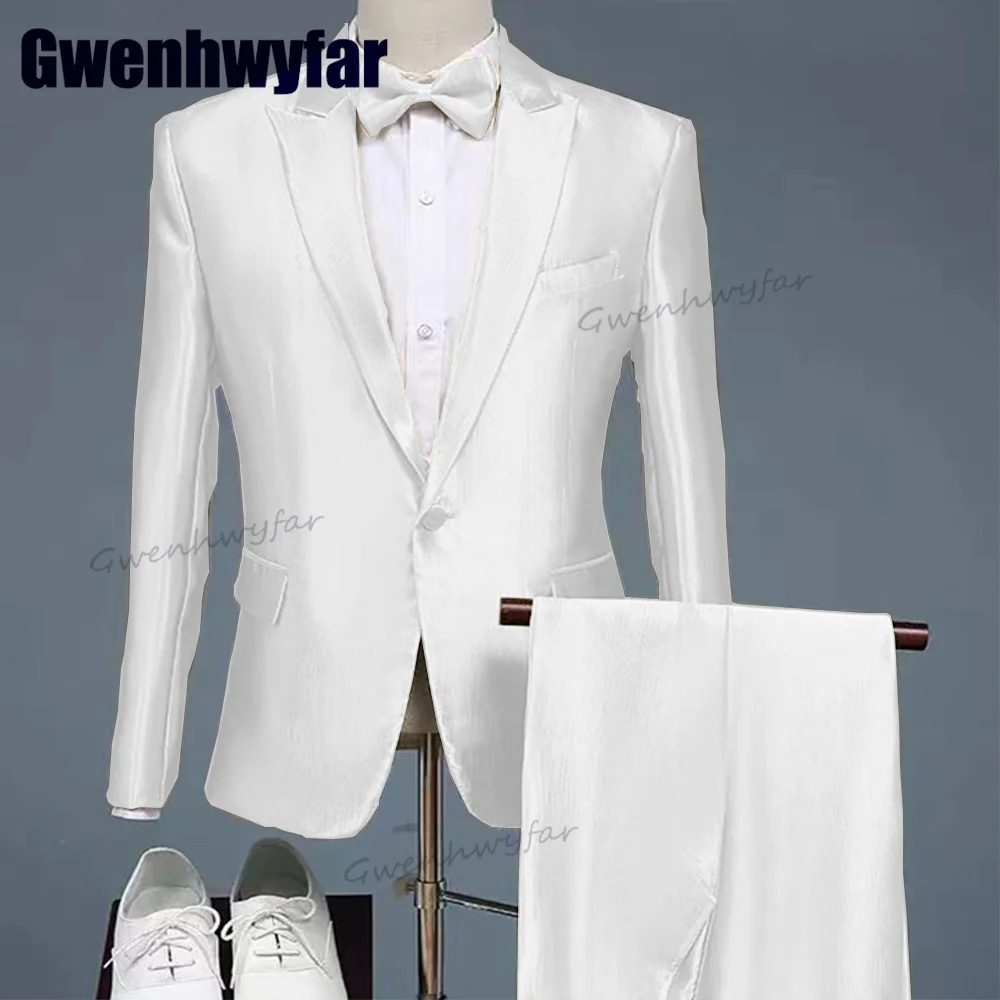 Gwenhwyfar 2023 New Arrival Morning Suit Wedding Suits for Men 2 Pc High Quality Men Suits Custom Made Comfort White Blazer Sets