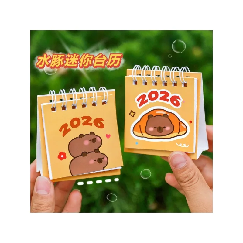 

Настольный календарь Kapibara 2026, настольные часы Student Ins с орнаментом, милый мини-настольный календарь с капибарой