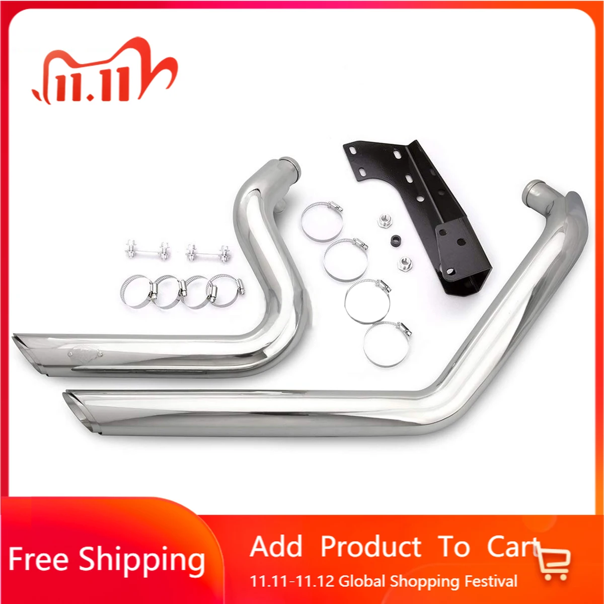 

STLF Motorcycle Chrome Mufflers for Harley Sportster Xl883 Exhaust Sets Xl1200 2014-up Short Shots Exhaust Pipes System