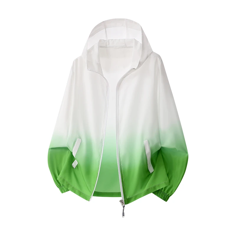 2026 New Gradient Sunscreen Clothes for Men's Summer Quick drying Sports Thin Loose Jacket Men's Casual Hoodie