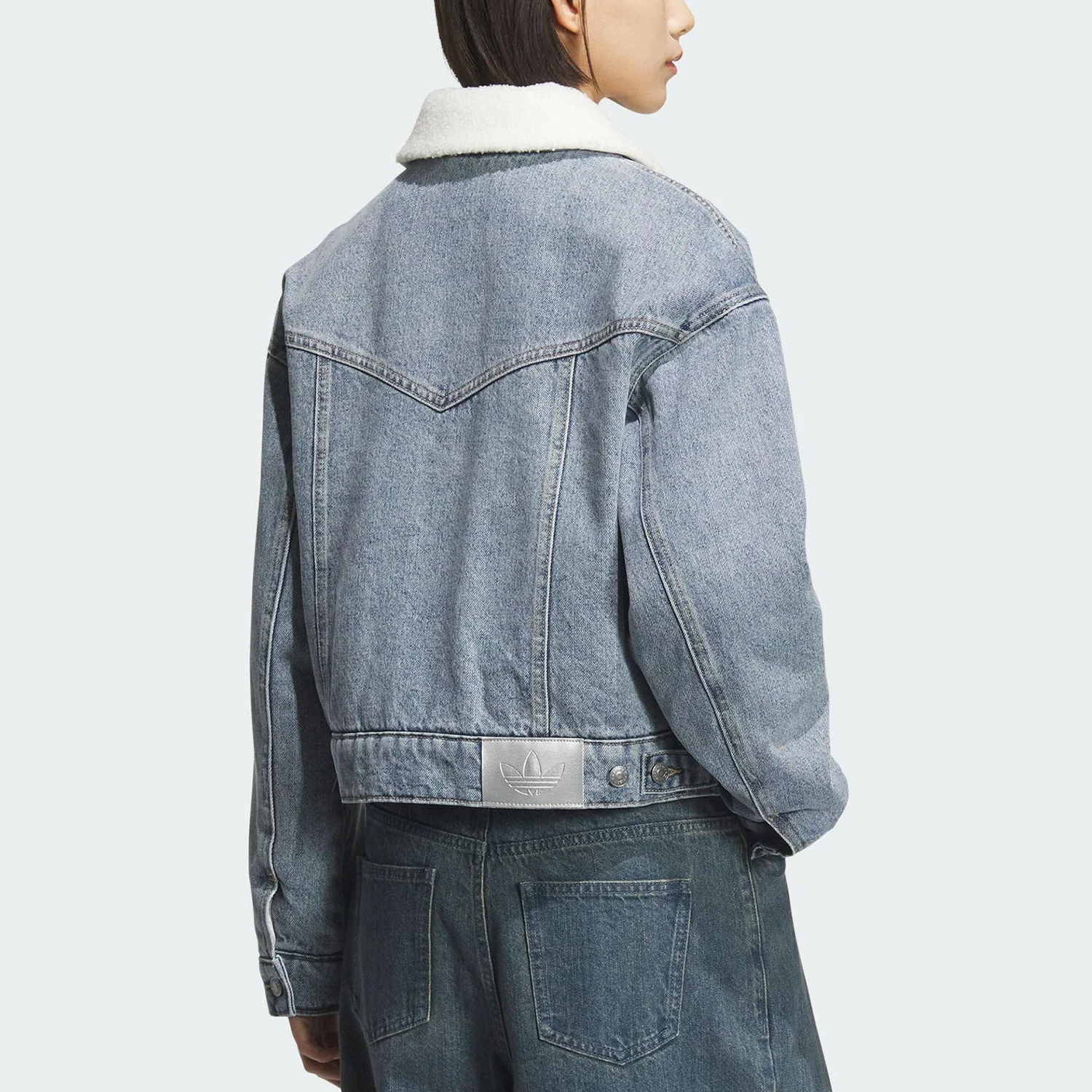 Adidas genuine clover women's warm denim sports loose cotton clothing KC2626