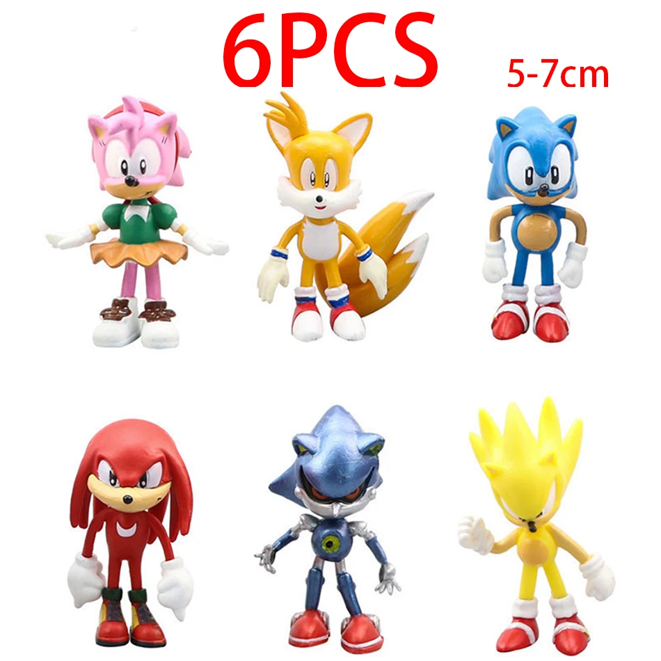 5-7cm Set Sonic Figures Doll Toy Tails Werehog Cute Cool Cartoon PVC Doll Toys Model Figures Desk Decoration Kid Birthday Gift