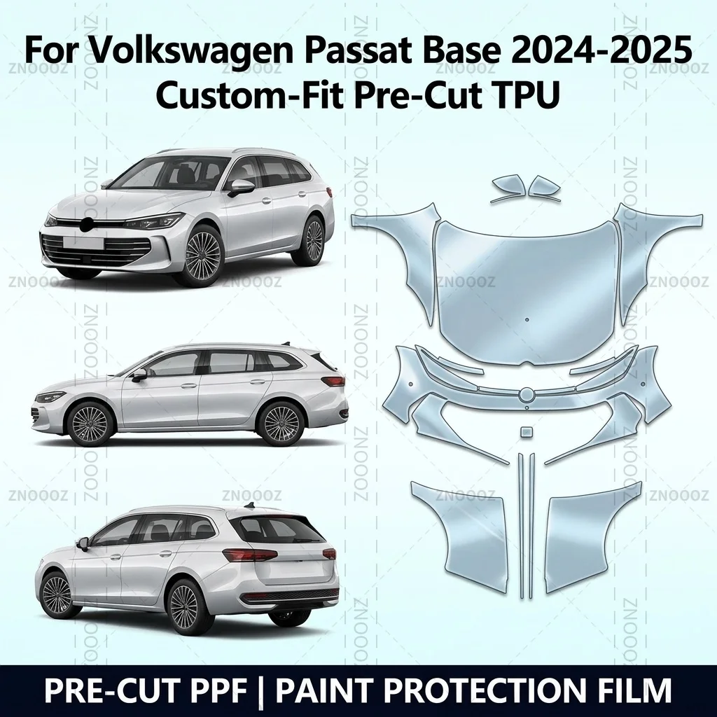 For Volkswagen Passat Base 2024-2025 Custom-Fit Pre-Cut TPU PPF Front Kit Self Healing High Gloss Hydrophobic Anti Yellowing