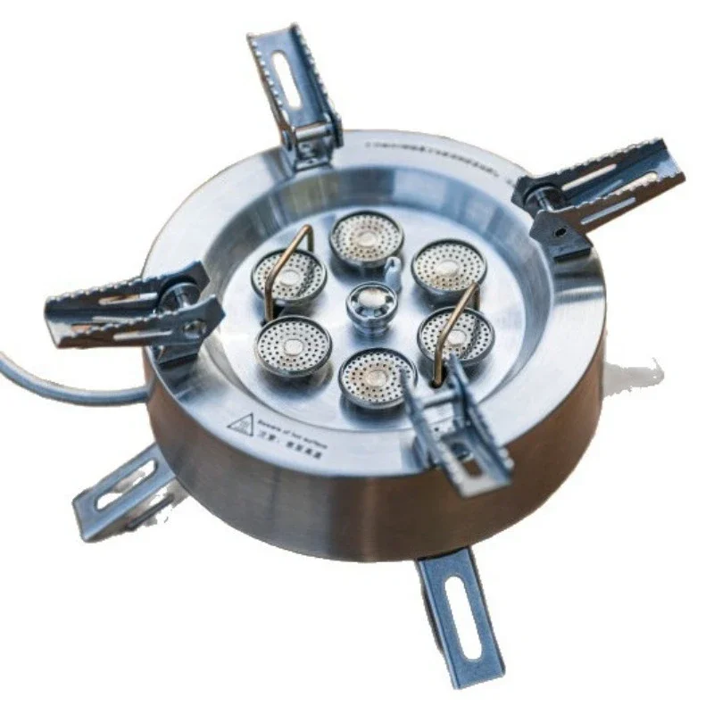 Outdoor star flame multi-head split gas furnace 14000W hot stir-fry portable alpine camping burner gas