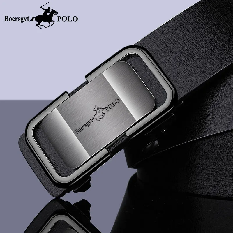 ​ ​ Модный деловой мужской ремень — кожаный пояс с автоматической пряжкой для профессионалов молодежи и среднего возраста, универсальный стиль