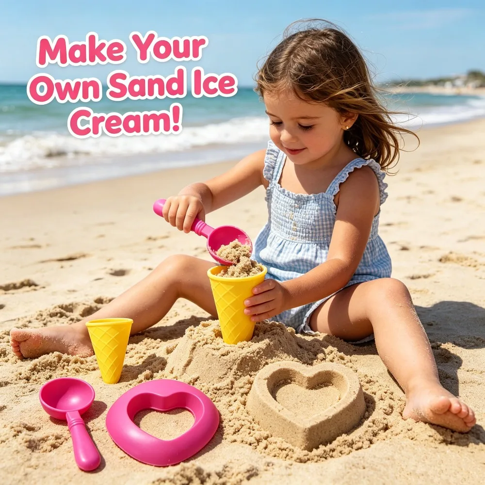 Summer Children's Water Play, Sand Digging, Ice Cream Sand Mold, Beach Water Play Tool Accessories