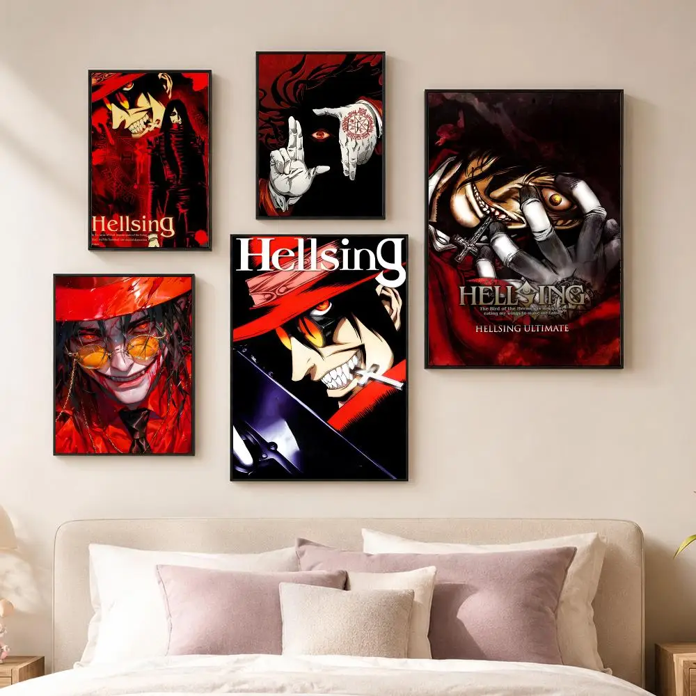 Anime H-Hellsing Ultimate Poster Vintage PP Paper Wall Art Home Decor Print for Bedroom Living Room Aesthetic Gift