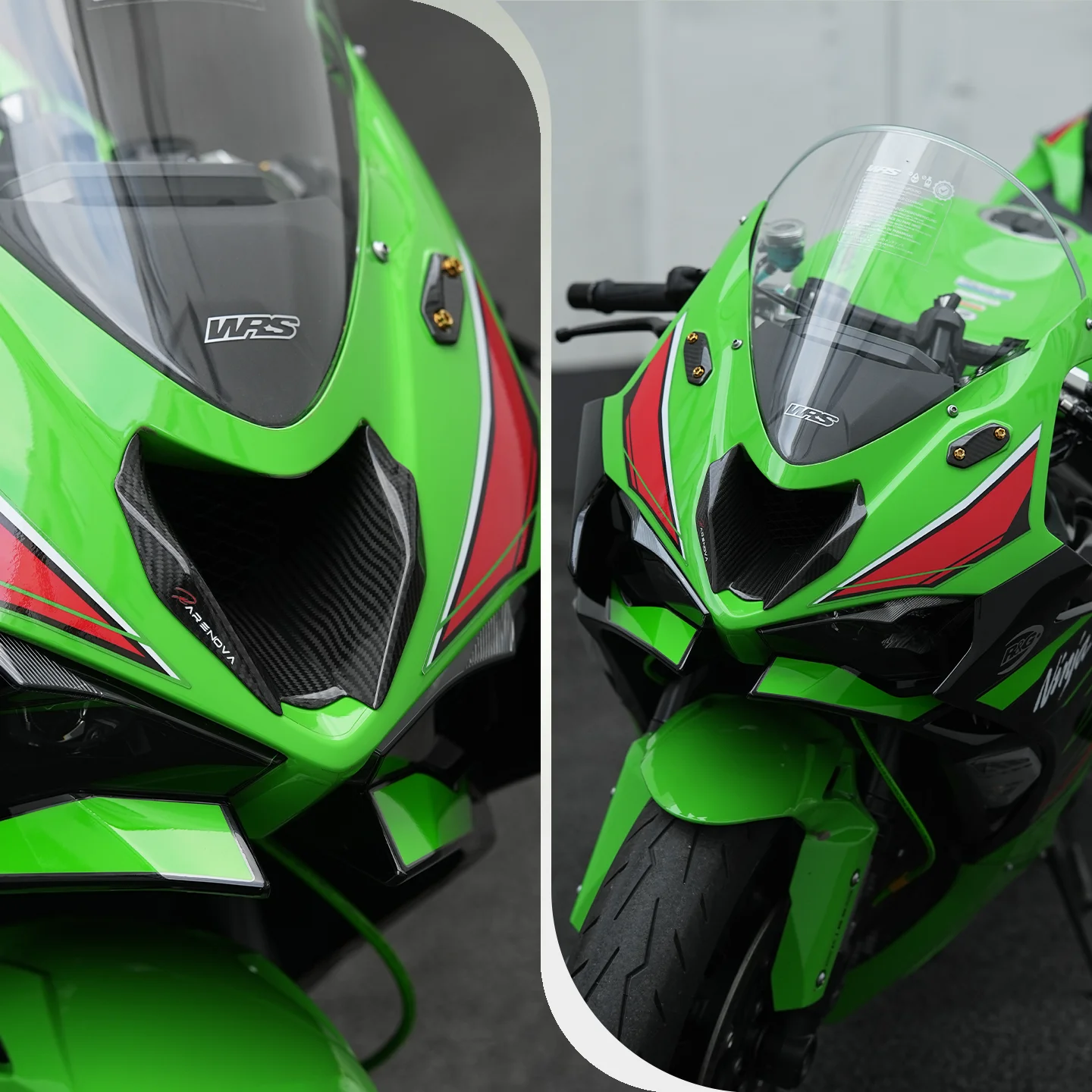 For Kawasaki Ninja ZX-6R 2024-2026 Carbon Fiber Front Fairing Air Intake Shell Cover Ram Air Duct Motorcycle Accessories