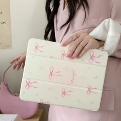 Funda de tableta con espejo y lazo rosa para Apple iPad Pro 4, 5, 6 generación, 12,9 pulgadas, 11 pulgadas, 9. ª, 7. ª, 8. ª, 9,7, mini 6, Air 5, 4, 3, 10,9 pulgadas